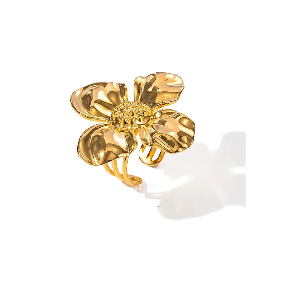 Adina Eden Radiant Gold Blossom Ring